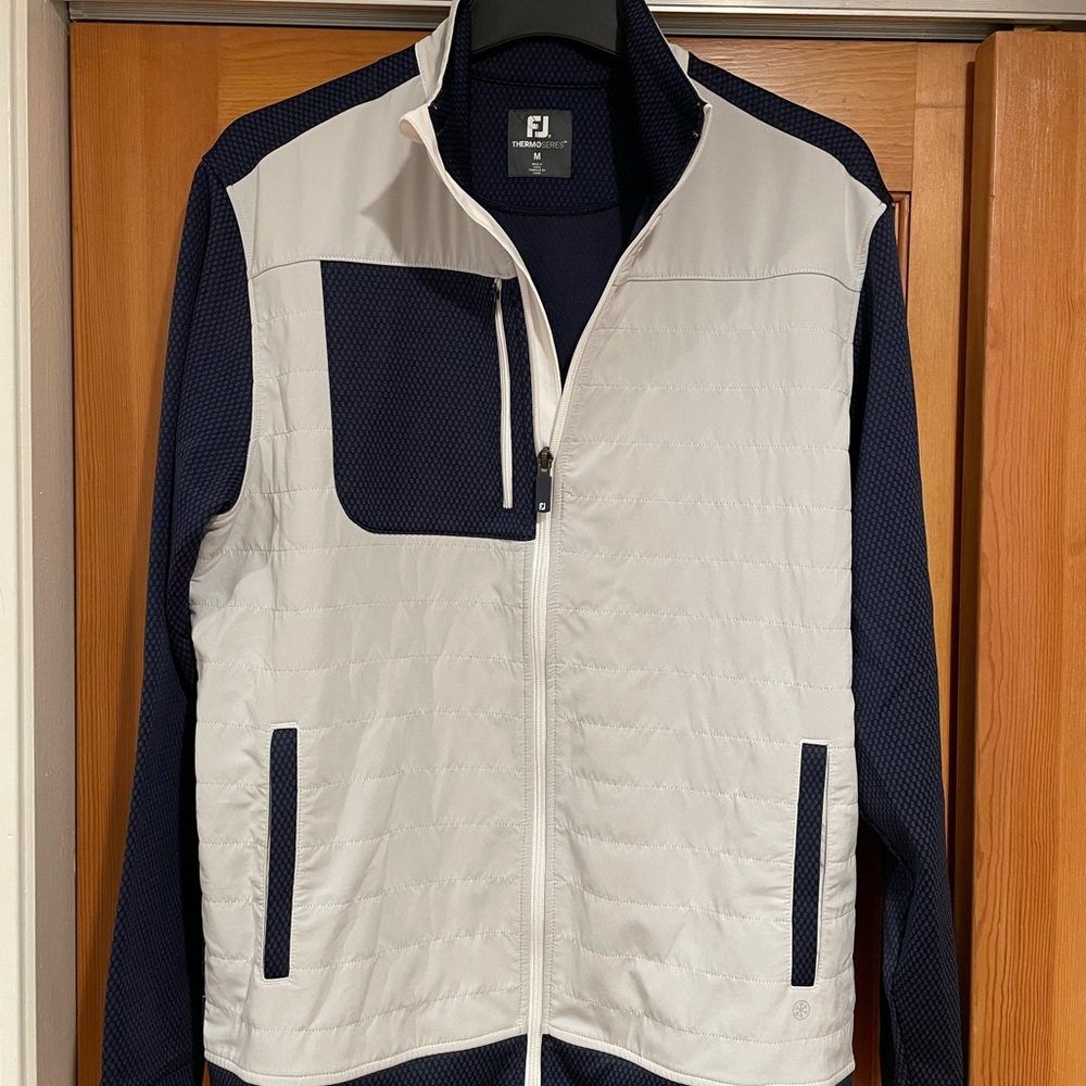FootJoy Thermoseries full zip Men's White and Navy Jacket